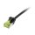 Synergy21 Patchkabel RJ45, CAT6A 500Mhz, 1,0m, schwarz, U/FTP, slimline rund d=3,8mm, TPE/LSZH(Superflex), AWG32, mit CAT7 Rohkabel,