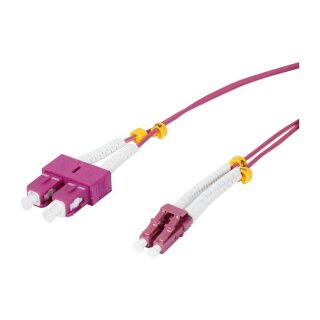 Synergy21 LWL-2-Faser-Patchk. 2mtr.LC-SC, 50/125um,OM4, AD=2mm, flexible Knickschutztülle,