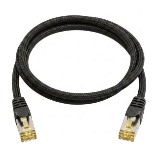 Python Patchkabel mit Cat.7 Rohkabel S/FTP PiMF halogenfrei 0,25m schwarz