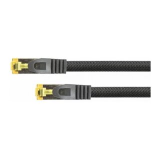 Python Patchkabel mit Cat.7 Rohkabel S/FTP PiMF halogenfrei 0,5m schwarz