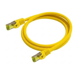 Python Patchkabel mit Cat.7 Rohkabel S/FTP PiMF halogenfrei 0,25m gelb