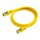 Series RJ45 Patchkabel mit Cat. 7 Rohkabel, Rastnasenschutz und Nylongeflecht, S/FTP, PiMF, halogenfrei, 500MHz, OFC, gelb, 3m