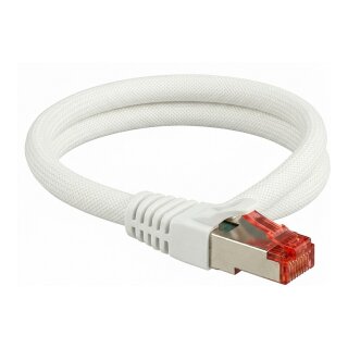 Python Cat.6 Patchkabel mit Nylongeflecht weiß 1,5m