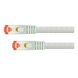 Python Cat.6 Patchkabel mit Nylongeflecht weiß 0,5m
