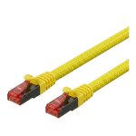 Python Cat.6 Patchkabel mit Nylongeflecht gelb 1m