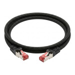 Python Cat.6 Patchkabel mit Nylongeflecht schwarz 2m