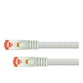 Python Cat.6 Patchkabel mit Nylongeflecht weiß 5m
