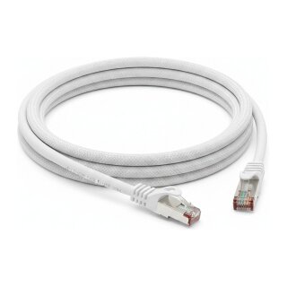 Python Cat.6 Patchkabel mit Nylongeflecht weiß 20m