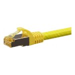 Python Patchkabel m. Cat.7 Rohkabel Nylongefl. gelb 0,5m