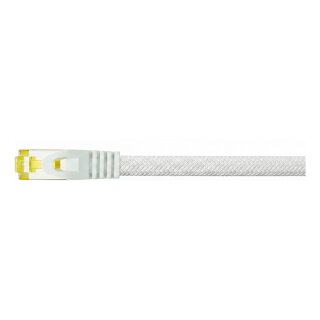 Python Patchkabel m. Cat.7 Rohkabel Nylongefl. weiß 1m