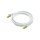 Series RJ45 Patchkabel mit Cat. 7 Rohkabel, Rastnasenschutz und Nylongeflecht, S/FTP, PiMF, halogenfrei, 500MHz, OFC, weiß, 1m