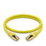 Python Patchkabel m. Cat.7 Rohkabel Nylongefl. gelb 1m