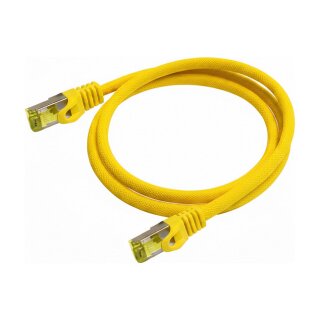 Python Patchkabel m. Cat.7 Rohkabel Nylongefl. gelb 2m