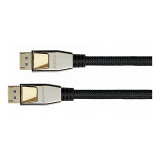 Python DisplayPort 2.0 Kabel Nylongeflecht schwarz 0,5m