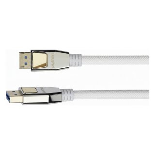 Python DisplayPort 2.0 Kabel Nylongeflecht weiß 0,5m