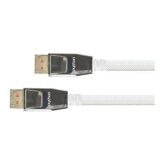 Series Anschlusskabel DisplayPort 1.4, 8K / UHD-2 @60Hz, Vollmetallstecker, vergoldete Kontakte, OFC, Nylongeflecht weiß, 5m