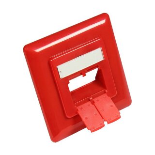 50x50mm inkl. Abdeckrahmen 80x80mm für Netzwerkdosen, verkehrsrot RAL3020, Good Connections®