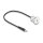 Klinke 3,5 mm 3 Pin Einbaubuchse mit Kabelpeitsche Stecker 30 cm Aluminium