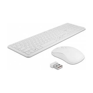 Delock USB Tastatur und Maus Set 2,4 GHz kabellos weiß