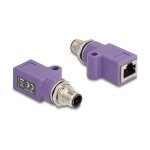 Delock M12 Adapter D-kodiert 4 Pin Stecker zu RJ45 Buchse...