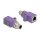 Delock M12 Adapter D-kodiert 4 Pin Stecker zu RJ45 Buchse Cat.5e mit Befestigungsloch gerade violett