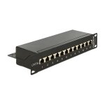 10" Patchpanel 12 Port Cat.6A schwarz