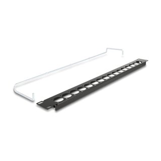 Delock 19? D-Typ Patchpanel mit Entlastungsschiene 16 Port 1 HE schwarz