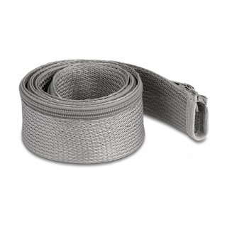 Geflechtschlauch mit Reißverschluss hitzebeständig 1 m x 50 mm grau