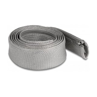 Geflechtschlauch mit Reißverschluss hitzebeständig 2 m x 50 mm grau