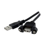 StarTech 1 ft Panel Mount USB Cable A to A - F/M