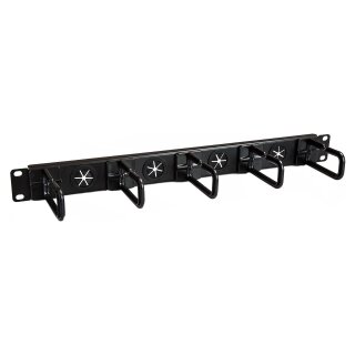 StarTech Server Rack Cable Management - with Holes - 1U - D-Ring Hooks - Horizontal - Cable Organizer - Cord Management
