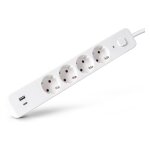 Entac Steckdosenleiste 4fach 1x USB-A & 1 USB-C, 1,5m...
