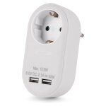 Entac Steckdosenadapter + 2x USB-A weiß