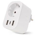 Entac WIFI Steckdosenadapter 1-fach mit 2x USB-A/1x USB-C
