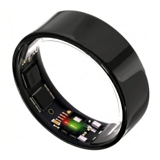 ULTRAHUMAN Ring Air - Smart Ring für Frauen und Männer - Schlaf -und Fitness Tracking Wearable - Herzfrequenz - Smartring Aster Black Größe 10