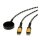 ROLINE USB Split-Ladekabel, bis 60W + Ladepad (bis 15W), fr Apple-Gerte, Typ C - C, schwarz / gold, 1,2 m