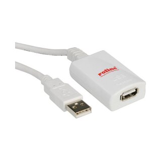 ROLINE USB 2.0 Verlngerung weiss 5m