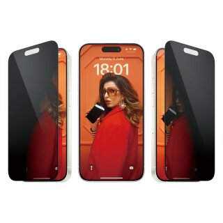 PanzerGlass Privacy iPhone 15 Pro. UWF w. EasyAligner