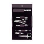 Manikre Pedikre Set 7tlg. mit Nagelknipser, Leder