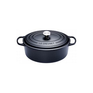 Le Creuset Signature Gusseisen- Bräter oval 27cm mattschwarz