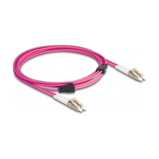 Delock LWL Kabel mit Metallarmierung LC Duplex zu LC Duplex Multimode OM4 3 m