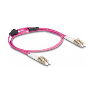 Delock LWL Kabel mit Metallarmierung LC Duplex zu LC Duplex Multimode OM4 1 m