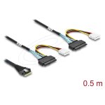 Delock PCIe 4.0 Kabel Slim SAS SFF-8654 8i zu 2 x U.2...