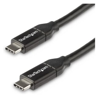 StarTech USB C to USB C Cable - 1.5 ft / 0.5m - 5A PD - White - USB 2.0 - USB-IF Certified - USB Type C Cable - Charging Cable