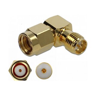 Delock Adapter RP-SMA Stecker zu RP-SMA Buchse 90° 10 GHz