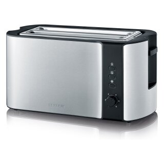 Automatik-Langschlitztoaster AT 2590 (edelstahl/schwarz, 1.400 Watt, fr 4 Scheiben Toast)