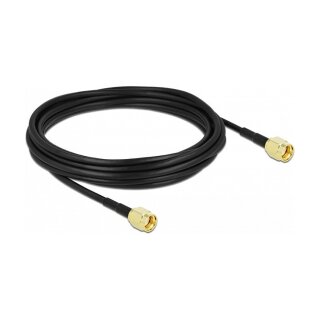 Delock Antennenkabel RP-SMA Stecker zu RP-SMA Stecker LMR/CFD100 5 m low loss