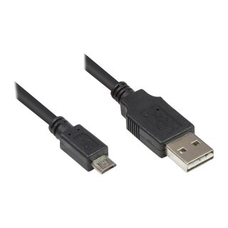 Connections Anschlusskabel USB 2.0 EASY Stecker A an Stecker Micro B, schwarz, 0,5m