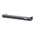 Modul 19 Zoll Modultrger 1HE 24 Port schwarz leer