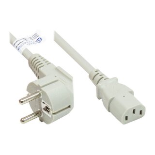 Good Connections Schutzkontakt-Stecker gew.- C13 grau 3m